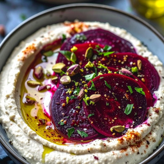 Cizrnový hummus s řepou