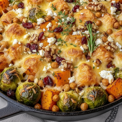 Zapečené kapustičky s batáty, cizrnou a sýry