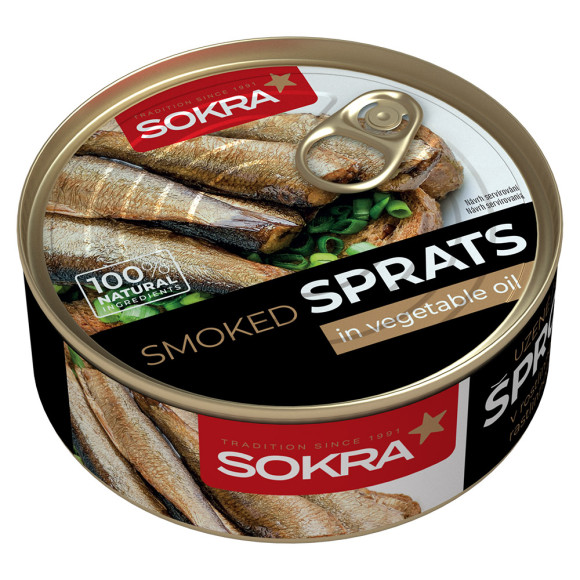Uzené šproty v rostlinném oleji 240g
