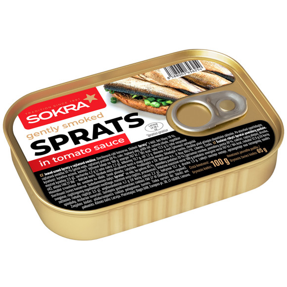 Jemně uzené šproty v rajčatové omáčce 100g