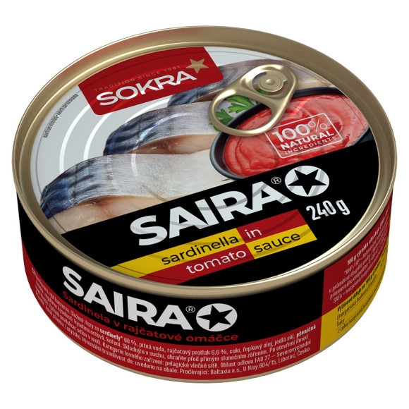 SAIRA Sardinela v rajčatové omáčce 240g