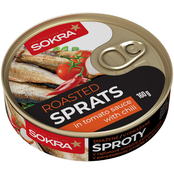 Smažené šproty v rajčatové omáčce s příchutí chilli 160g