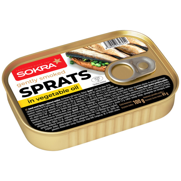 Jemně uzené šproty v rostlinném oleji 100g