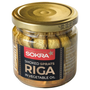 Uzené šproty RIGA v rostlinném oleji 185g