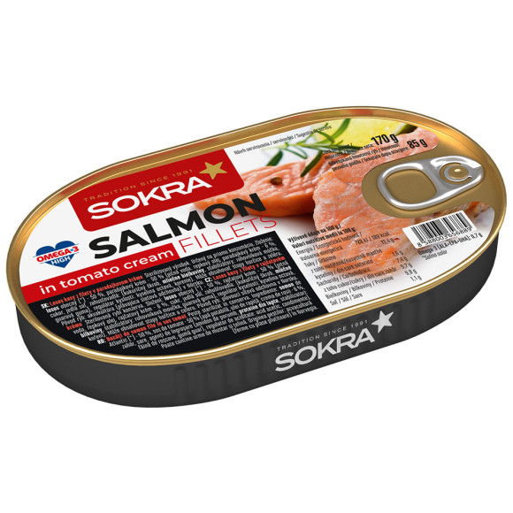 Losos kousky filetů v rajčatovém krému 170g